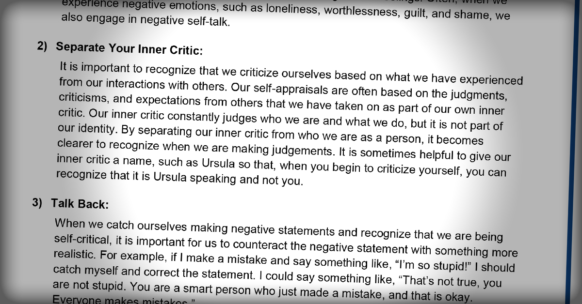 International Journal: The Importance of Self-Talk